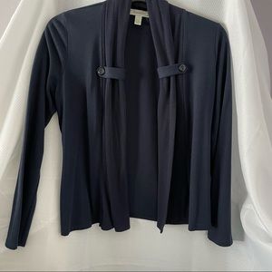 Dressbarn Dark Blue Long Sl Button Design on the Sides Open up Sweater.